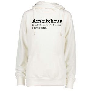 Ambitchous Adj Meaning Definitive Womens Funnel Neck Pullover Hood