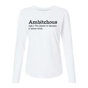 Ambitchous Adj Meaning Definitive Womens Cotton Relaxed Long Sleeve T-Shirt