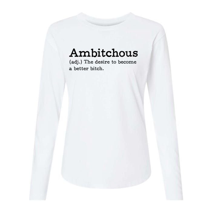 Ambitchous Adj Meaning Definitive Womens Cotton Relaxed Long Sleeve T-Shirt