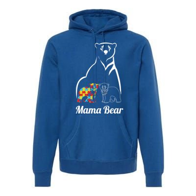 Autism Awareness Mama Bear Mom Autistic Gift Premium Hoodie