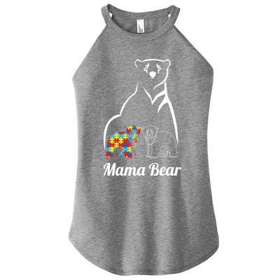 Autism Awareness Mama Bear Mom Autistic Gift Women’s Perfect Tri Rocker Tank