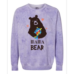 Autism Awareness Mama Bear Mom Gift Colorblast Crewneck Sweatshirt