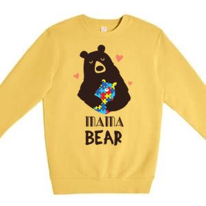 Autism Awareness Mama Bear Mom Gift Premium Crewneck Sweatshirt