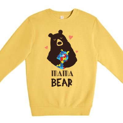 Autism Awareness Mama Bear Mom Gift Premium Crewneck Sweatshirt