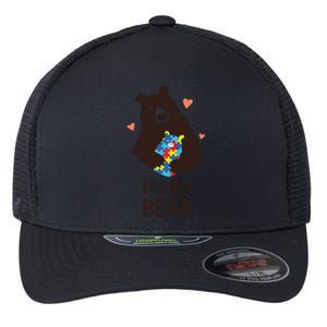 Autism Awareness Mama Bear Mom Gift Flexfit Unipanel Trucker Cap