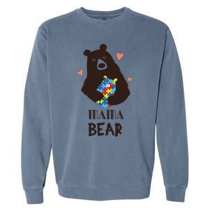 Autism Awareness Mama Bear Mom Gift Garment-Dyed Sweatshirt