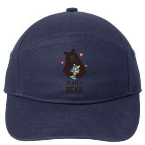 Autism Awareness Mama Bear Mom Gift 7-Panel Snapback Hat