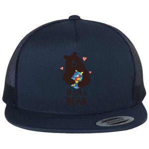 Autism Awareness Mama Bear Mom Gift Flat Bill Trucker Hat