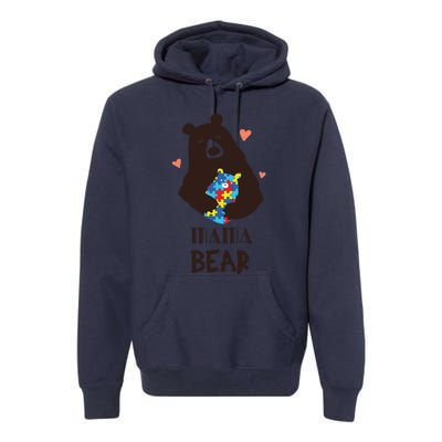 Autism Awareness Mama Bear Mom Gift Premium Hoodie