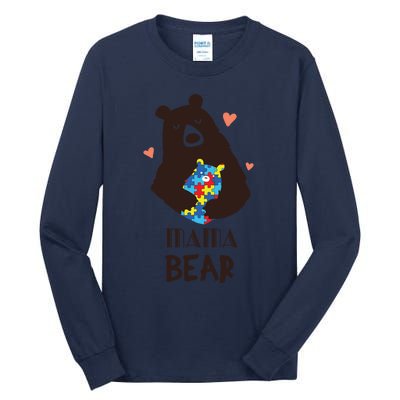 Autism Awareness Mama Bear Mom Gift Tall Long Sleeve T-Shirt