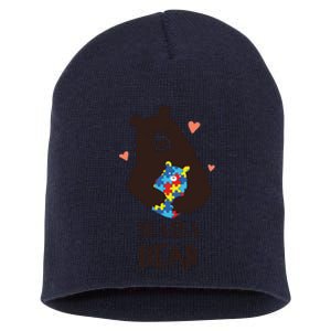 Autism Awareness Mama Bear Mom Gift Short Acrylic Beanie