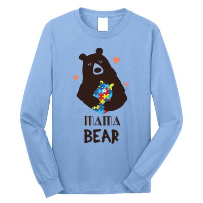 Autism Awareness Mama Bear Mom Gift Long Sleeve Shirt