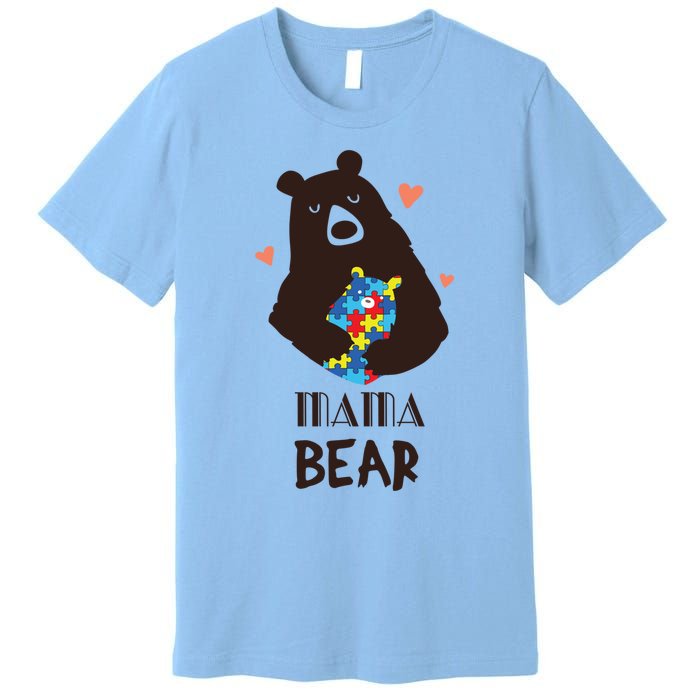 Autism Awareness Mama Bear Mom Gift Premium T-Shirt