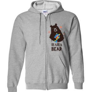 Autism Awareness Mama Bear Mom Gift Full Zip Hoodie