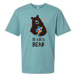 Autism Awareness Mama Bear Mom Gift Sueded Cloud Jersey T-Shirt