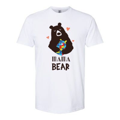 Autism Awareness Mama Bear Mom Gift Softstyle CVC T-Shirt