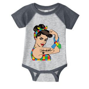 Autism Awareness Mother Mom Unbreakable Strong Woman Power Infant Baby Jersey Bodysuit