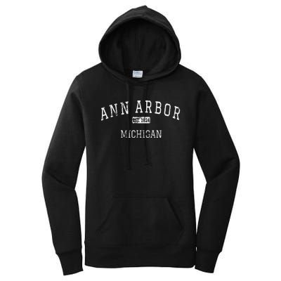 Ann Arbor Michigan Mi Vintage Women's Pullover Hoodie