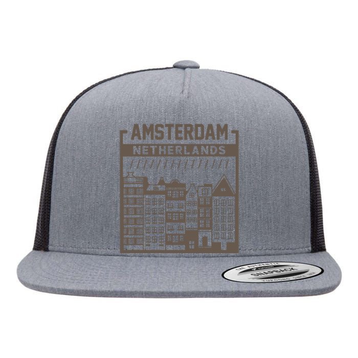 Amsterdam Flat Bill Trucker Hat