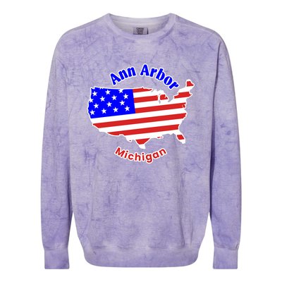 Ann Arbor Michigan Colorblast Crewneck Sweatshirt