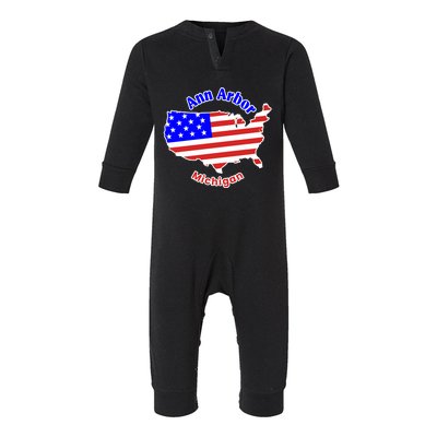 Ann Arbor Michigan Infant Fleece One Piece