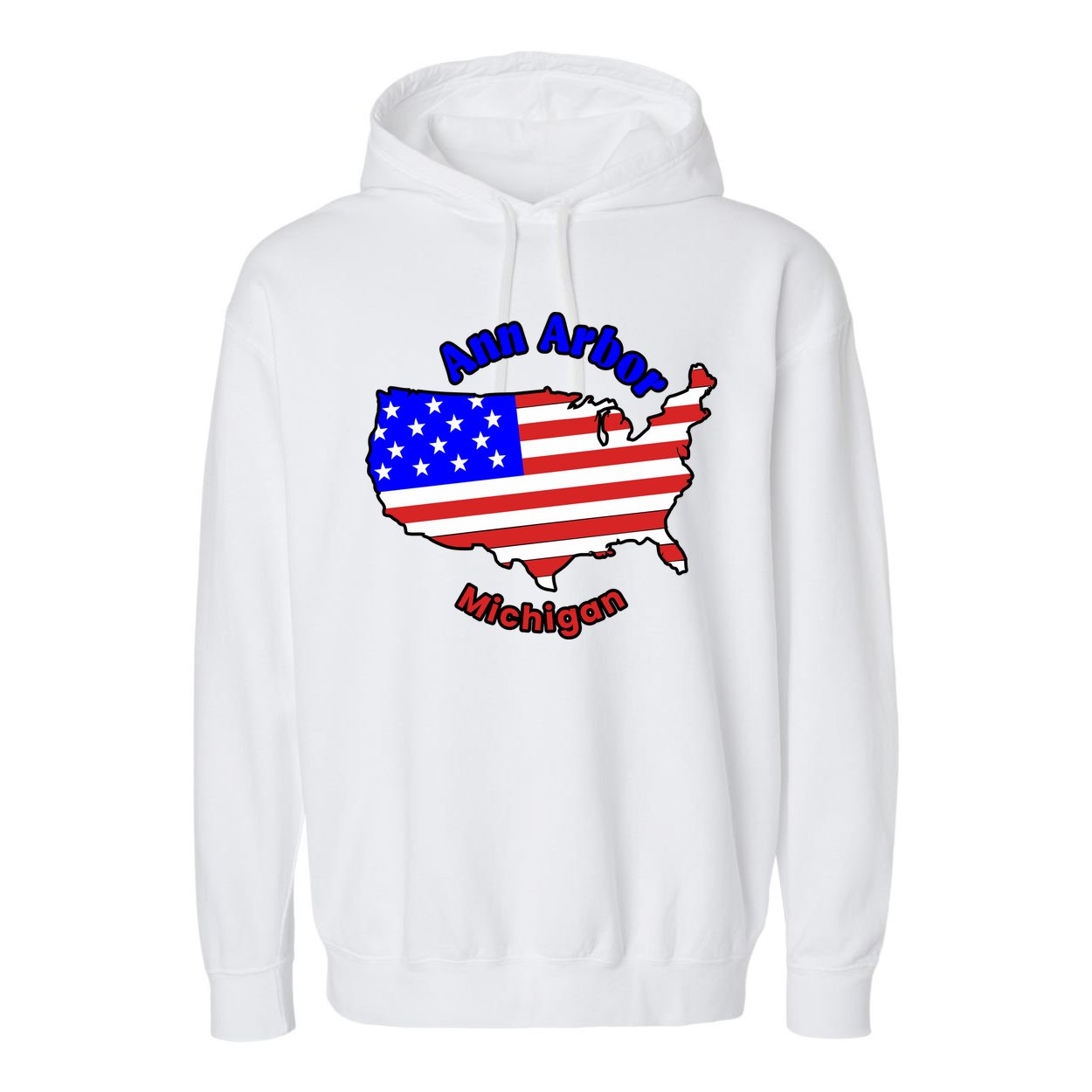 Ann Arbor Michigan Garment-Dyed Fleece Hoodie