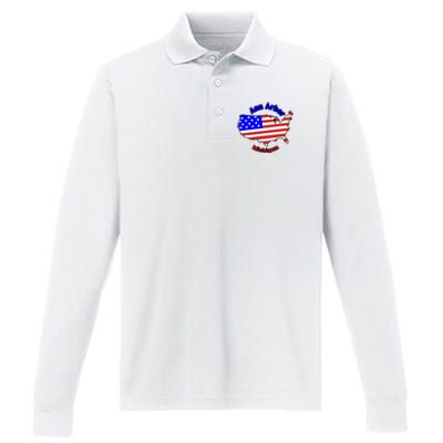 Ann Arbor Michigan Performance Long Sleeve Polo