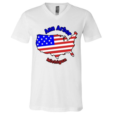 Ann Arbor Michigan V-Neck T-Shirt