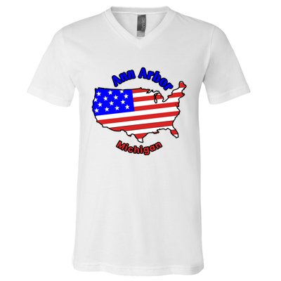 Ann Arbor Michigan V-Neck T-Shirt