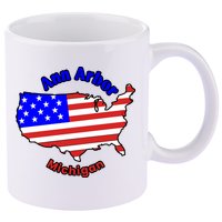 Ann Arbor Michigan 11oz C Handle Ceramic Mug