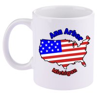 Ann Arbor Michigan 11oz C Handle Ceramic Mug