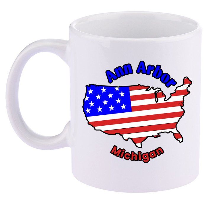 Ann Arbor Michigan 11oz C Handle Ceramic Mug
