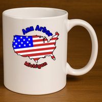 Ann Arbor Michigan 11oz C Handle Ceramic Mug