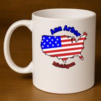 Ann Arbor Michigan 11oz C Handle Ceramic Mug