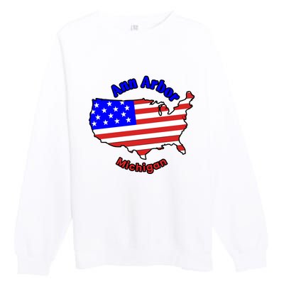 Ann Arbor Michigan Premium Crewneck Sweatshirt