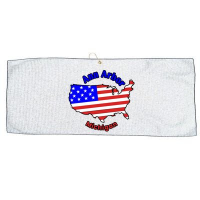 Ann Arbor Michigan Large Microfiber Waffle Golf Towel