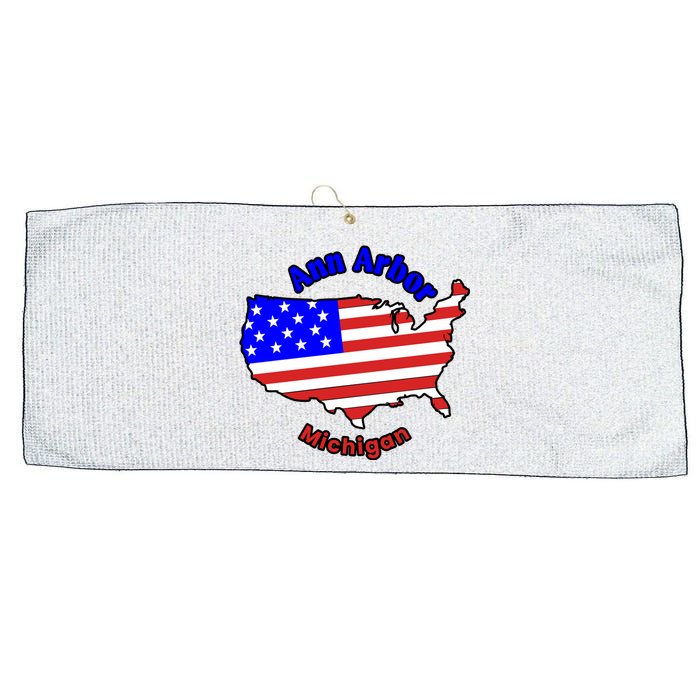 Ann Arbor Michigan Large Microfiber Waffle Golf Towel