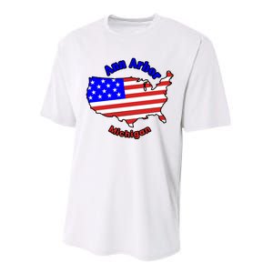 Ann Arbor Michigan Performance Sprint T-Shirt