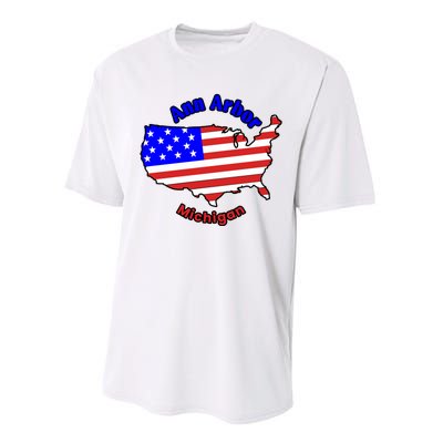 Ann Arbor Michigan Performance Sprint T-Shirt