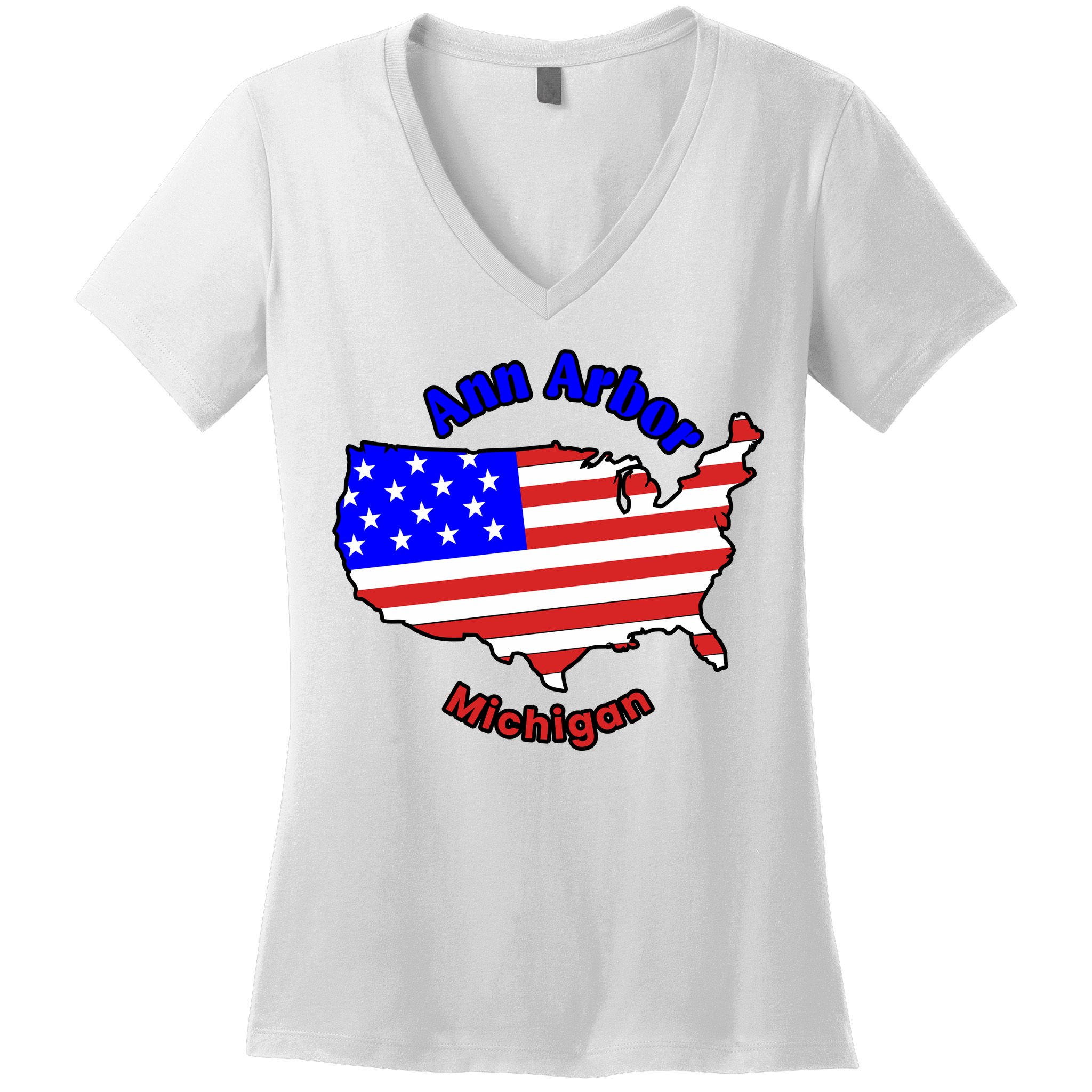 Ann Arbor Michigan Women's V-Neck T-Shirt