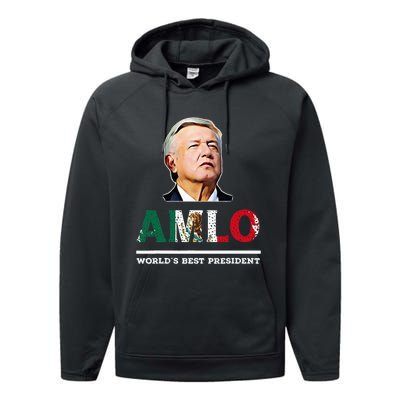 Amlo Andres Manuel Lopez Obrador Mexican Performance Fleece Hoodie