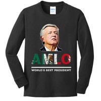 Amlo Andres Manuel Lopez Obrador Mexican Kids Long Sleeve Shirt