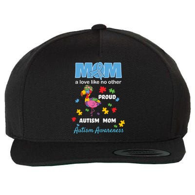 Autism Awareness Mom Mother Love Proud Autism Mama Flamingo Great Gift Wool Snapback Cap