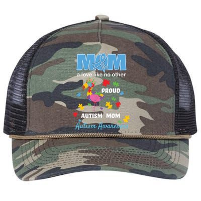 Autism Awareness Mom Mother Love Proud Autism Mama Flamingo Great Gift Retro Rope Trucker Hat Cap