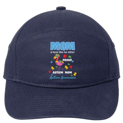 Autism Awareness Mom Mother Love Proud Autism Mama Flamingo Great Gift 7-Panel Snapback Hat