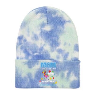 Autism Awareness Mom Mother Love Proud Autism Mama Flamingo Great Gift Tie Dye 12in Knit Beanie