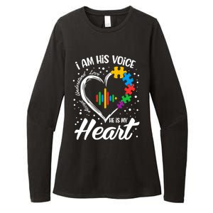 Autism Awareness Mom Gift I Am His Voice He Is My Heart Gift Womens CVC Long Sleeve Shirt