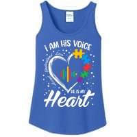 Autism Awareness Mom Gift I Am His Voice He Is My Heart Gift Ladies Essential Tank