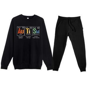 Autism Awareness Month Periodic Table Elements Premium Crewneck Sweatsuit Set