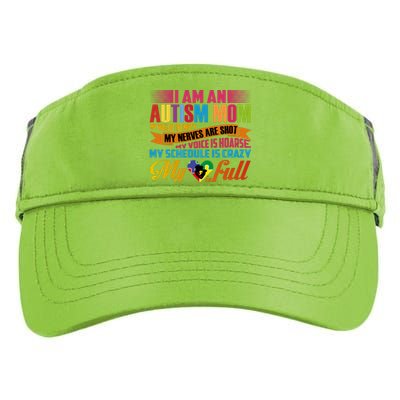 Autism Awareness Month I Am An Autism Mom Gift Adult Drive Performance Visor